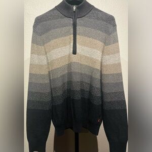 Izod Gradient Stripe Quarter-Zip Sweater - Size L (Men’s)
